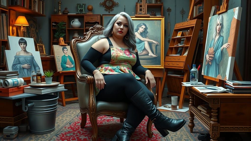 Ultra-Realistic Portrait of a Creative Plus-Size Artist