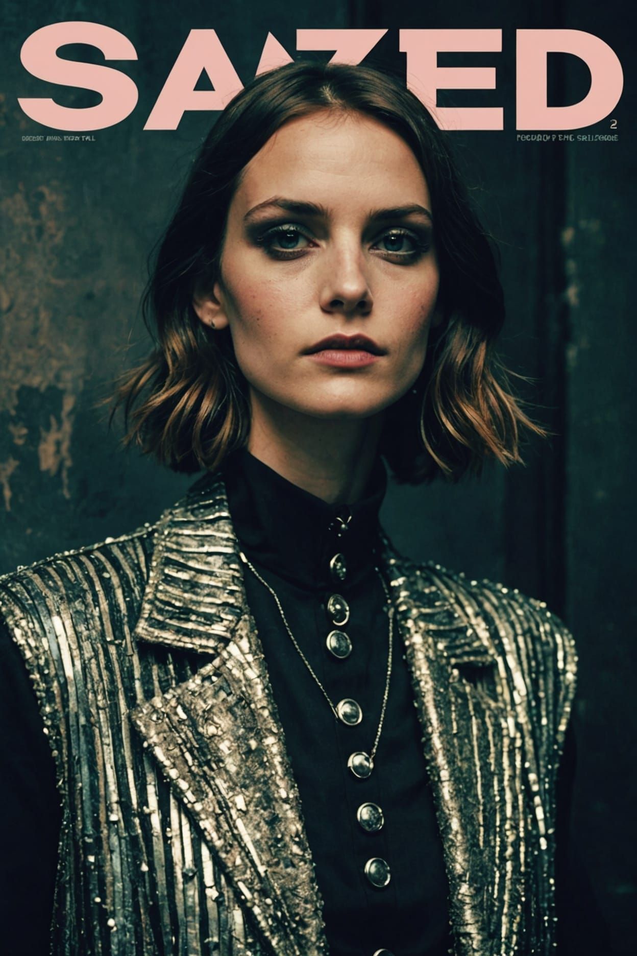 90s Grunge Fashion Magazine Cover in Film Grain