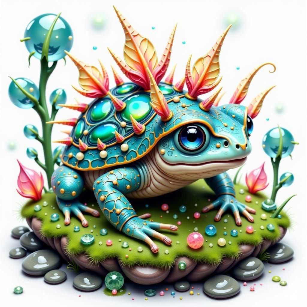 Frog-Tortoise Emerges: A Whimsical Watercolor Creation