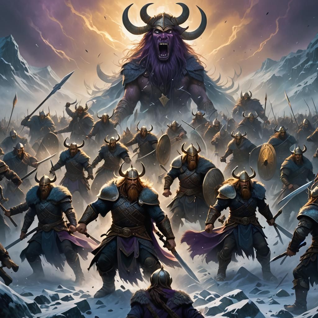 Ghostly Viking Warriors Battle in Valhalla Concept Art