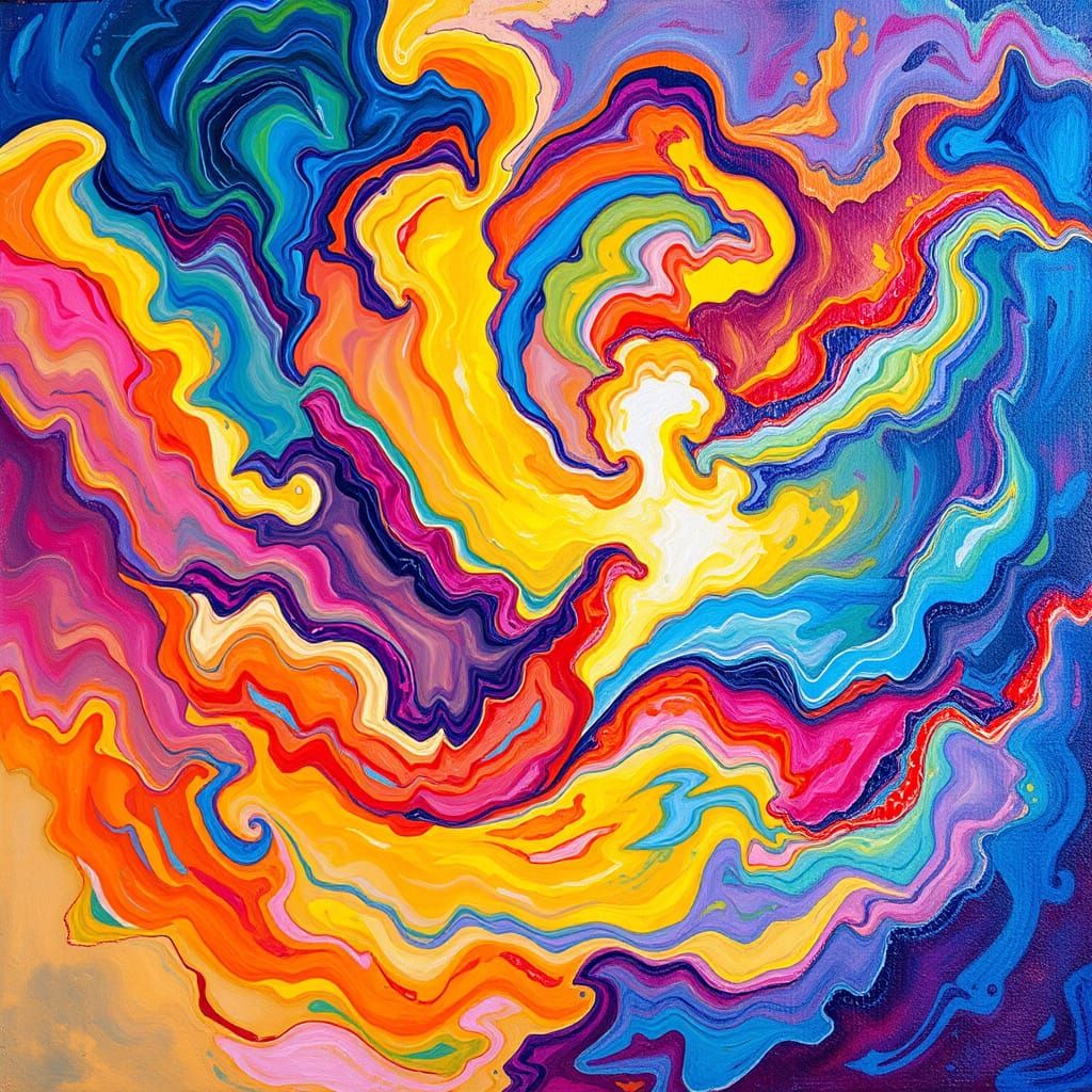 Expressive, Swirling Clouds in Neo-Impressionist Style