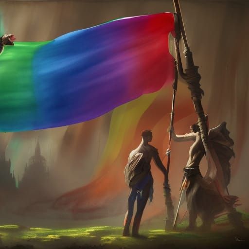 Gay Couple in Love: Watercolor Art