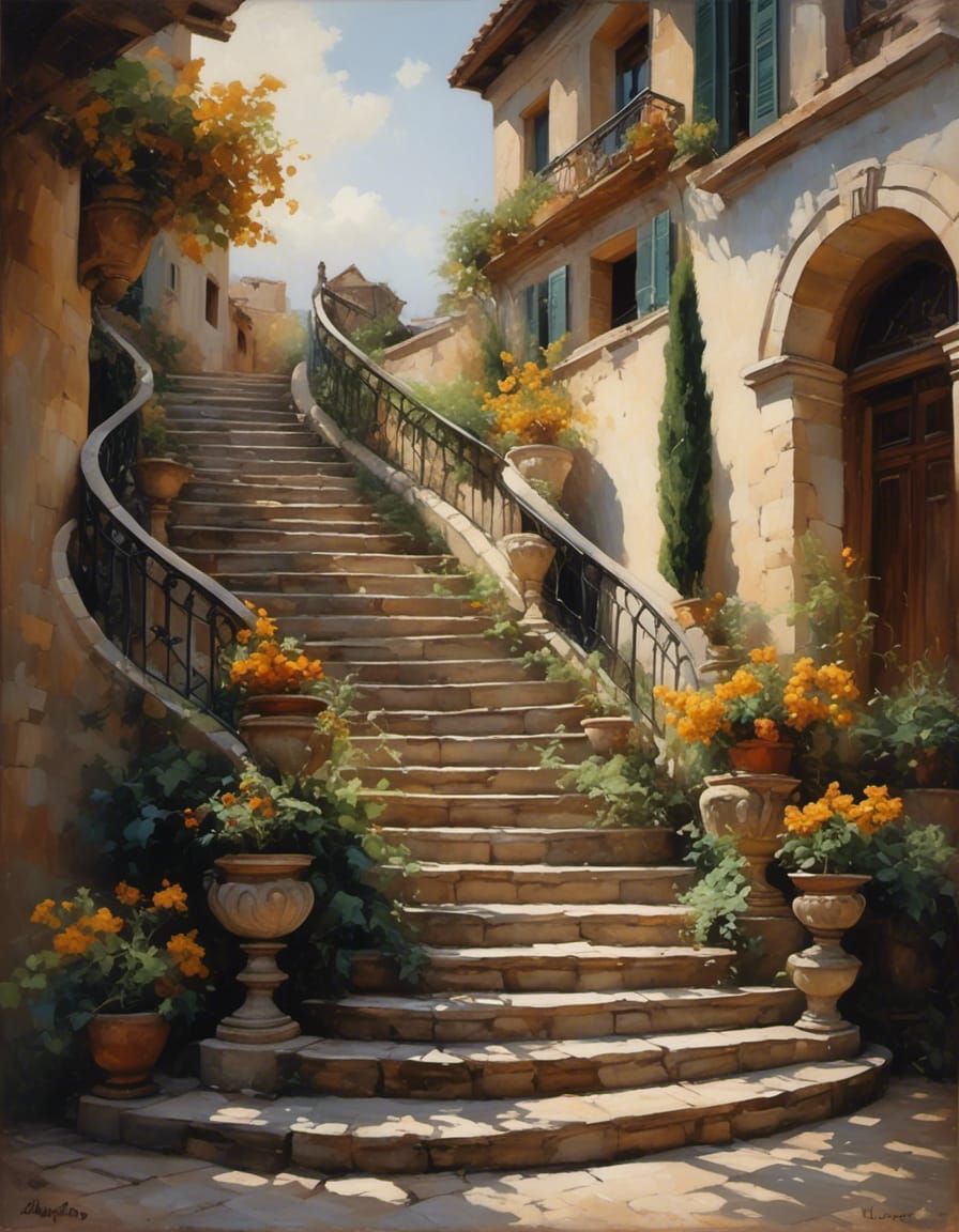 Fibonacci Stone Staircase Ascending to Freedom