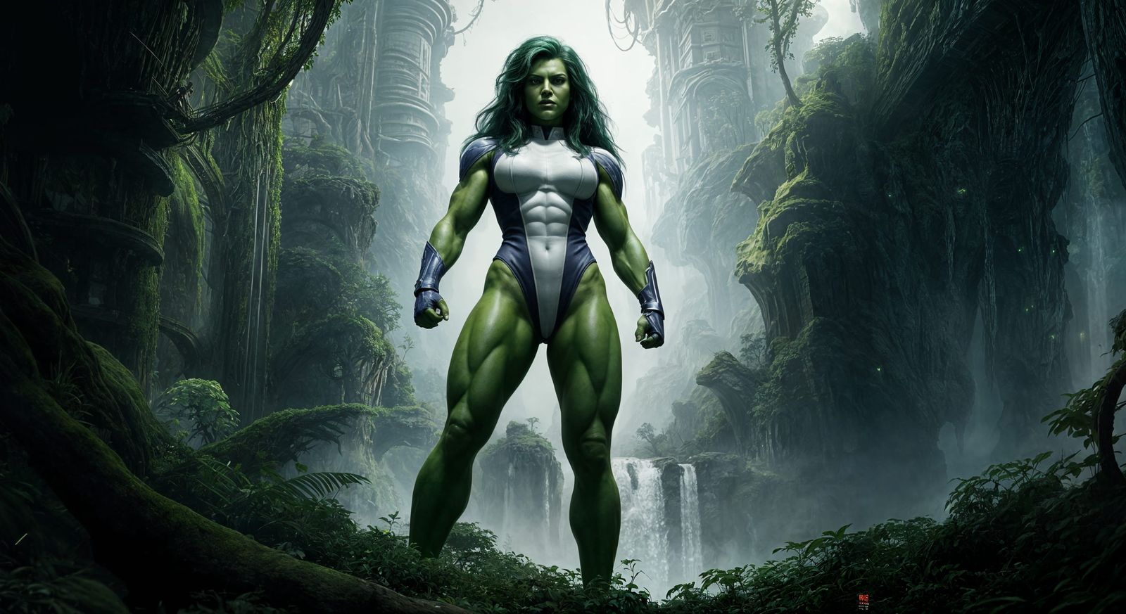 Muscular She Hulk Fantasy Concept Art
