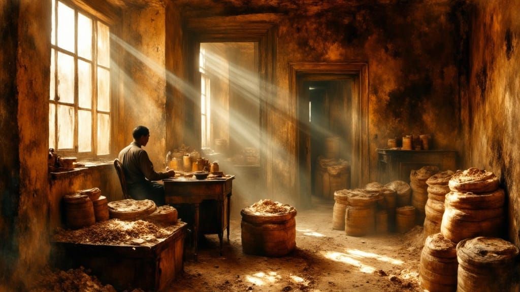 Rimbaud's Ethiopian Trading Post in Cinematic Style