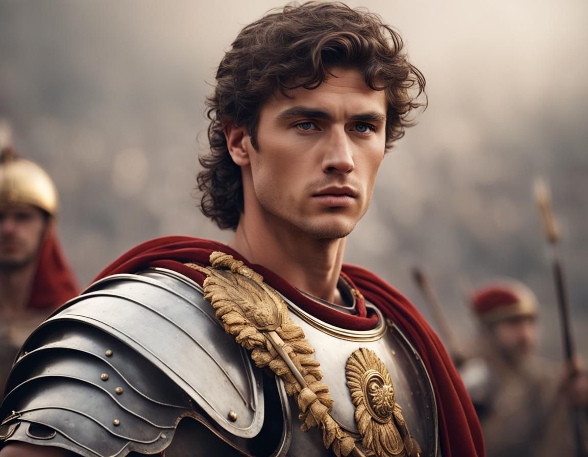 Young Roman General on Battlefield