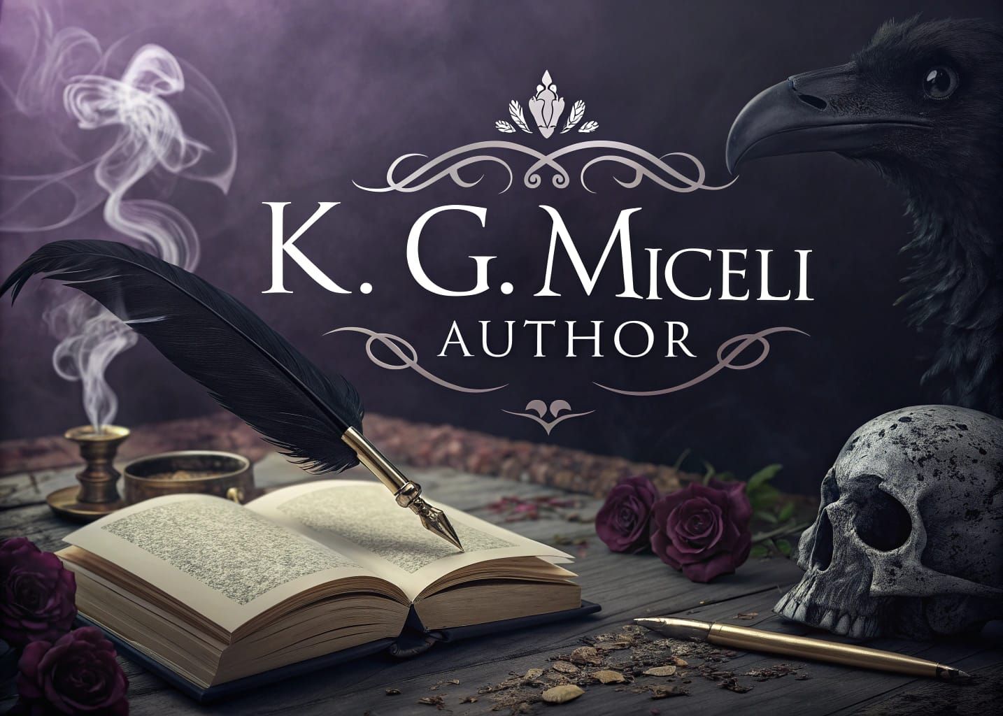 Elegant Gothic Author Banner with Dragon
