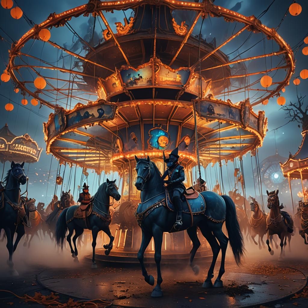 Halloween at Abandoned Amusement Park: Matte Painting