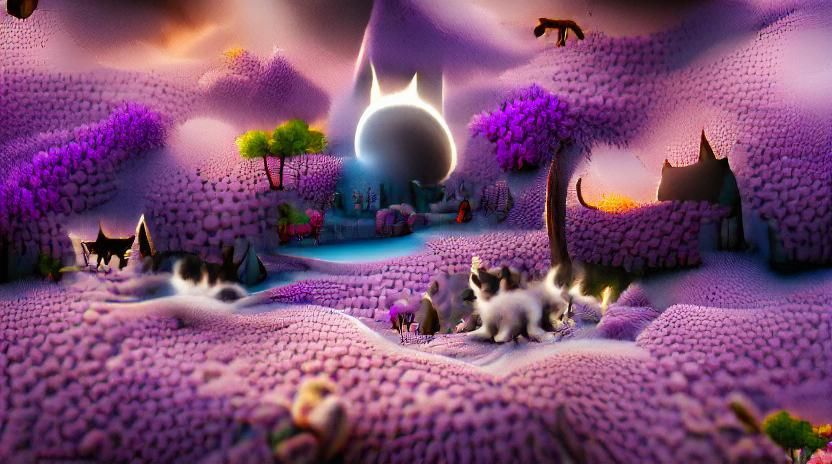 Kitten in a Magical Realm of Stars