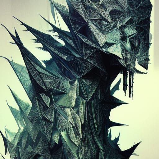 Terrifying Origami Abomination in Ethereal Light