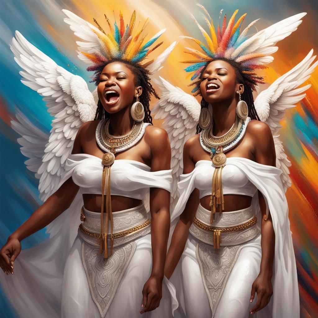 Zulu Angels Singing in a Hyperrealistic Style