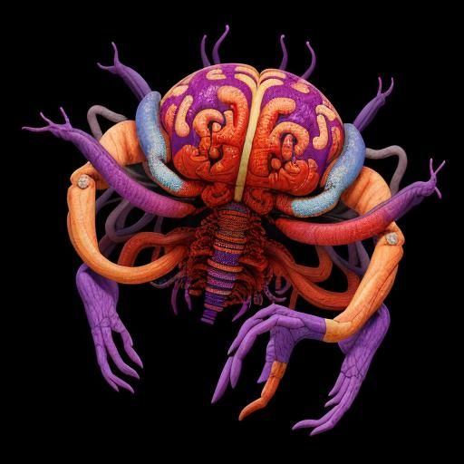 Colorful MRI Scan of a Human Brain