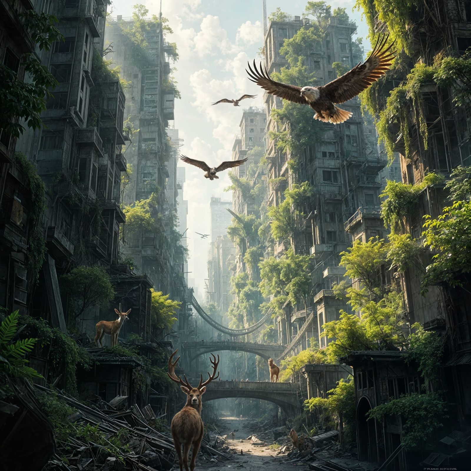 Nature Reclaims Apocalyptic City with Thriving Wildlife