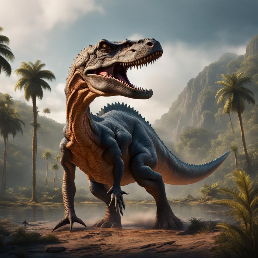 Detailed Carosaurus Rex Fantasy Concept Art