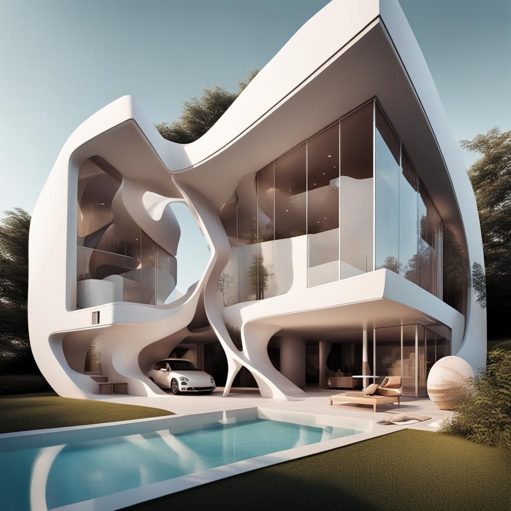 Abstract Surreal Home Architecture in High Detail