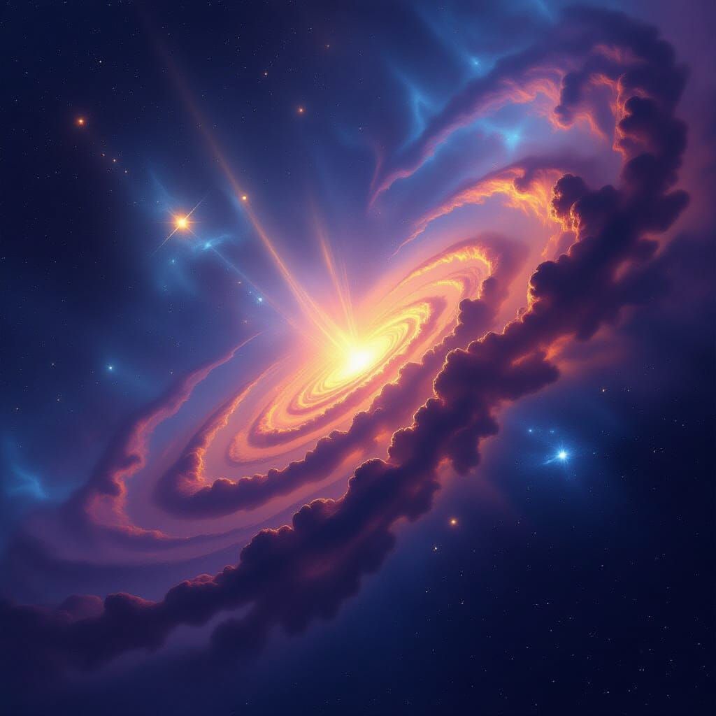 Mystical Nebula with Cosmic Dust and Stars