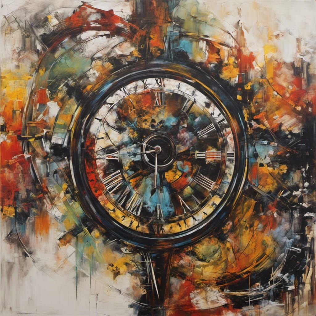 Surreal Human Clock Face in Hyper-Realistic Oil