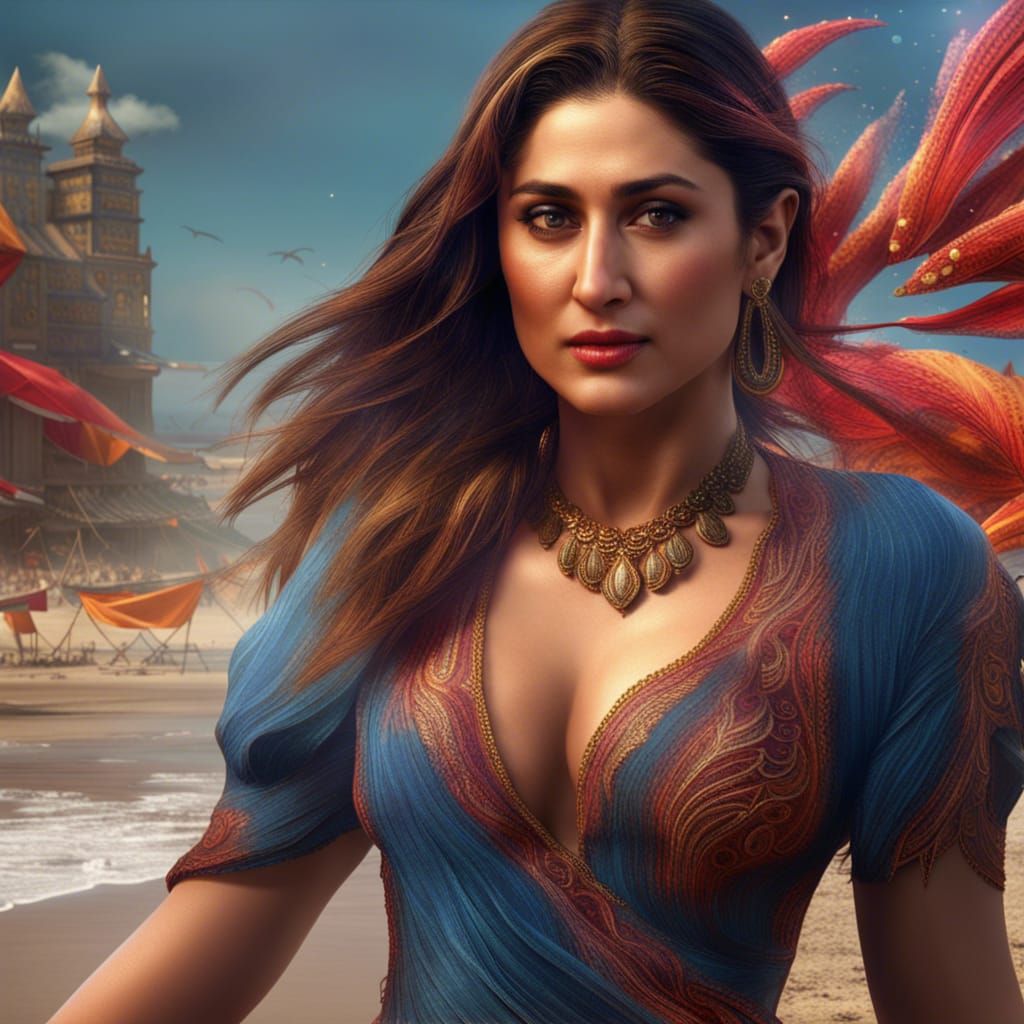 Detailed Beach Painting in Fantasy Art Style