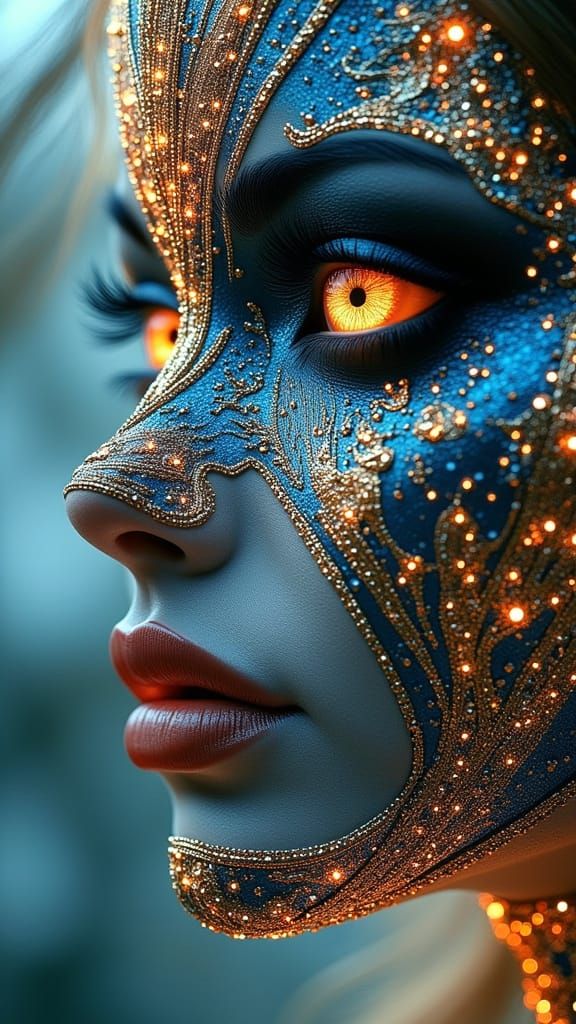 Serene Face from Mathematical Fractals in Surreal Digital Ar...