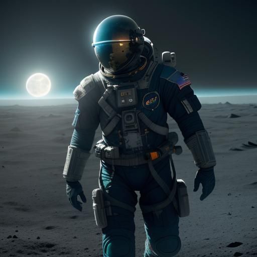 Astronauts on the Moon: A Matte Painting