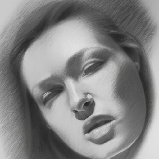 Woman in Tears: A Hyperdetailed Charcoal Portrait