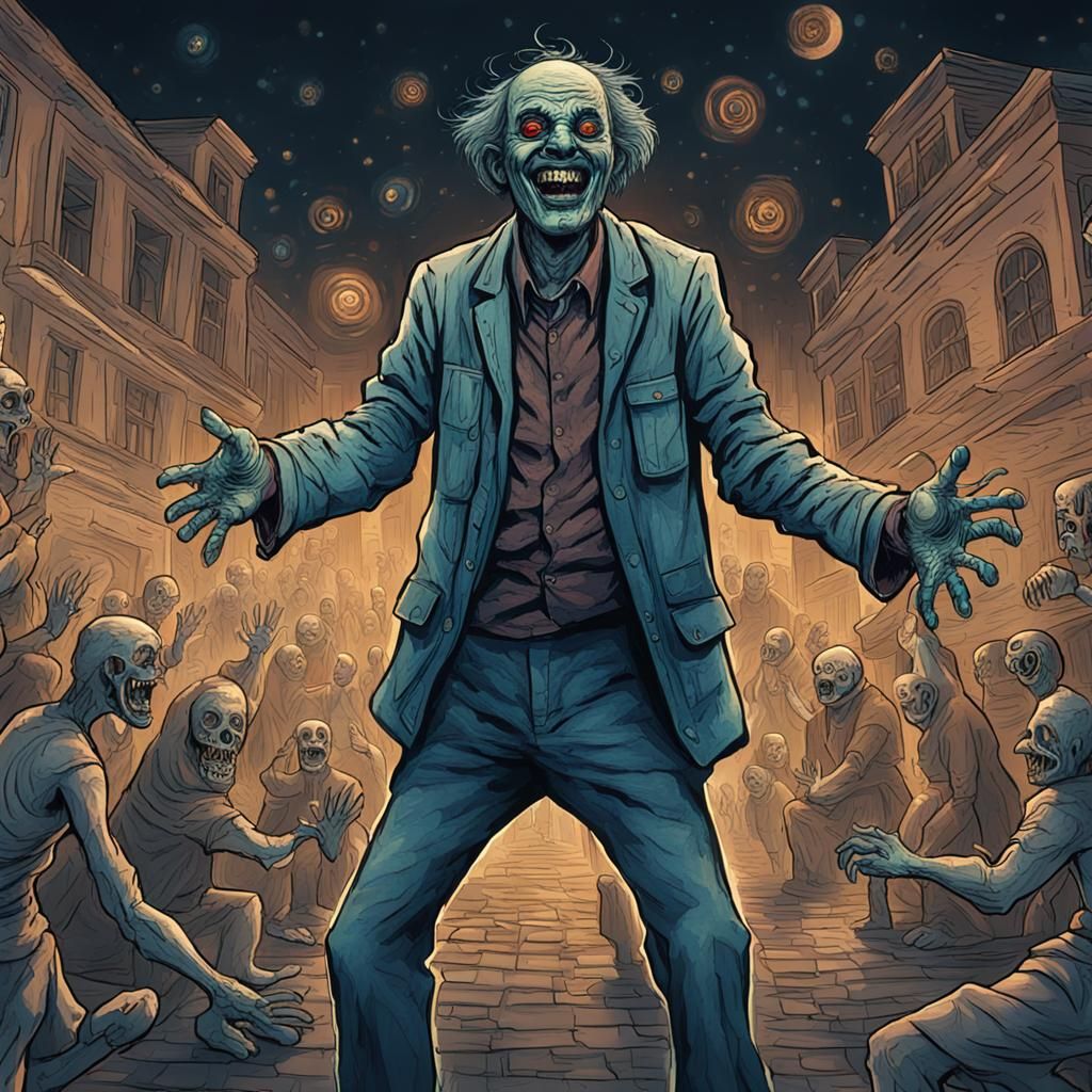 Divine Fool Laughs in Hypnotized Society: Concept Art