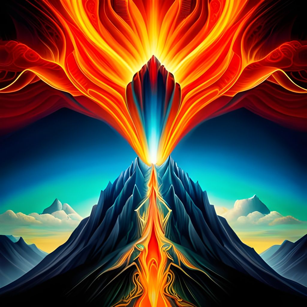 Volcanic Eruption in Hyperdetailed Digital Art