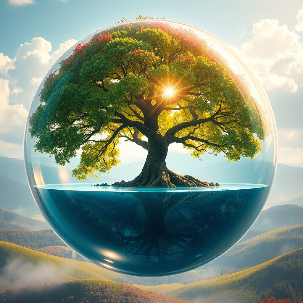 Tree in Soap Bubble: Fantasy Landscape