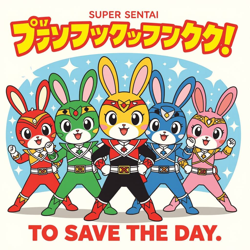 Heroic Rabbit Super Sentai Team Parody