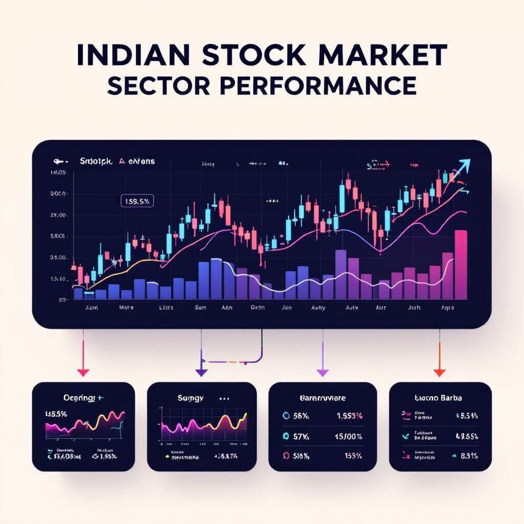 Indian Stock Market Sector Performance as Digital Art