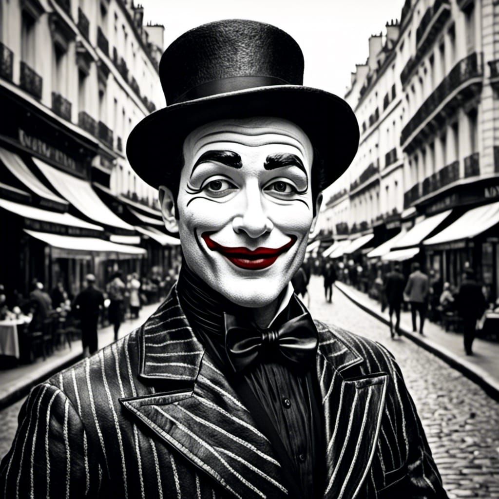 Parisian Mime in Noir Style