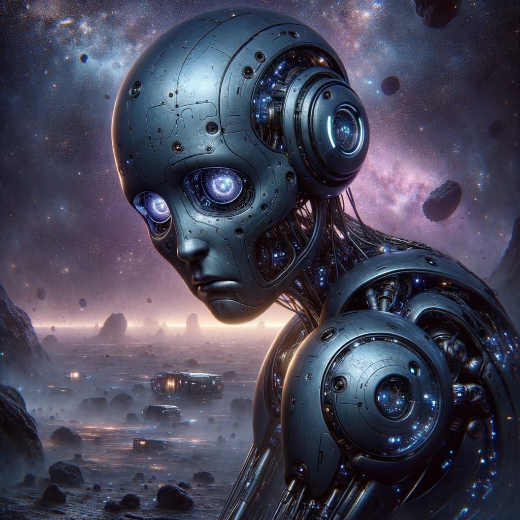 Dejected Robot in Barren Asteroid Field