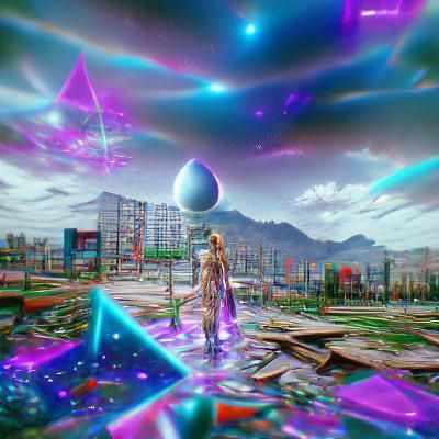 Holographic Cyberpunk Astral Illustration in 8k