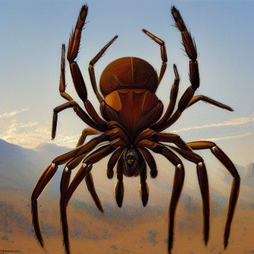 Giant Spider in Oil Painting Style
