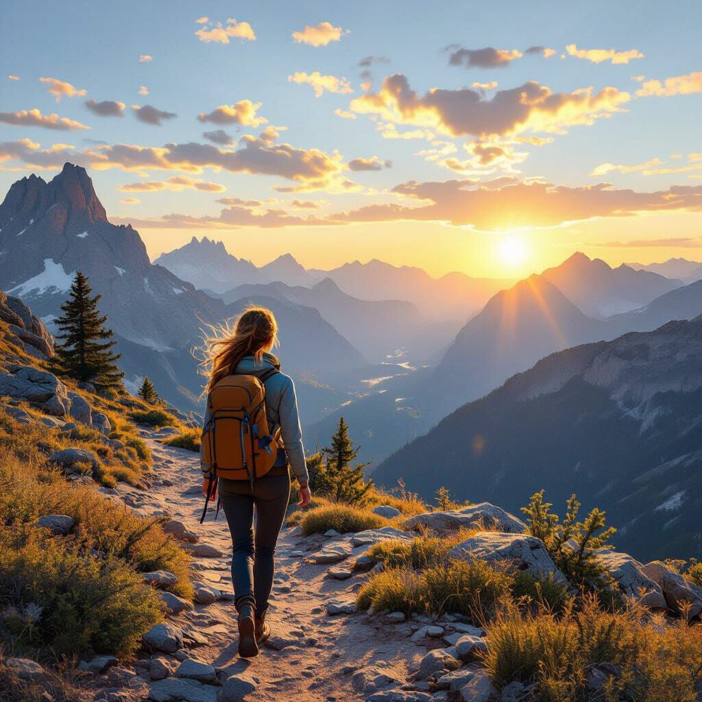 Golden Hour Mountain Trail Hike