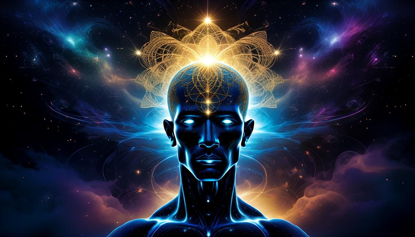 Omniscient God Head Drifting in Cosmic Realms