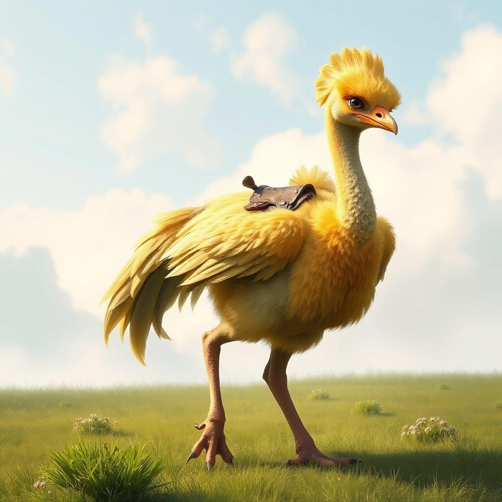 Majestic Fantasy Bird in Regal Pose