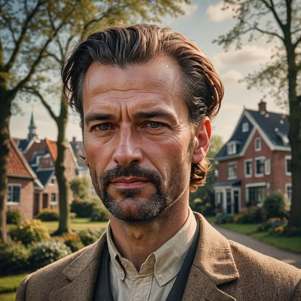 Dutch Man Portrait in Traditional Attire