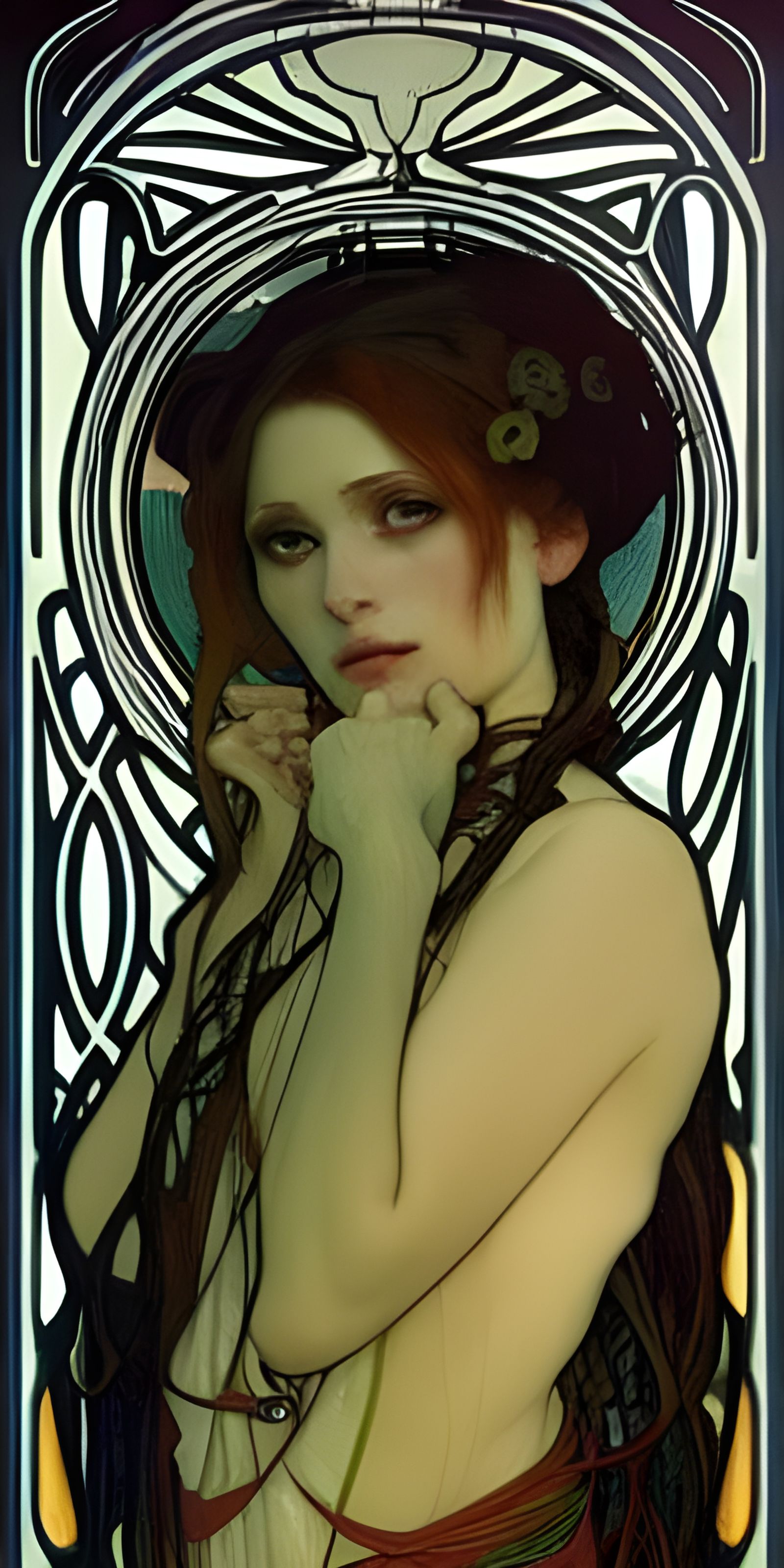 Dreamcore Astral Twilight in Art Nouveau Style