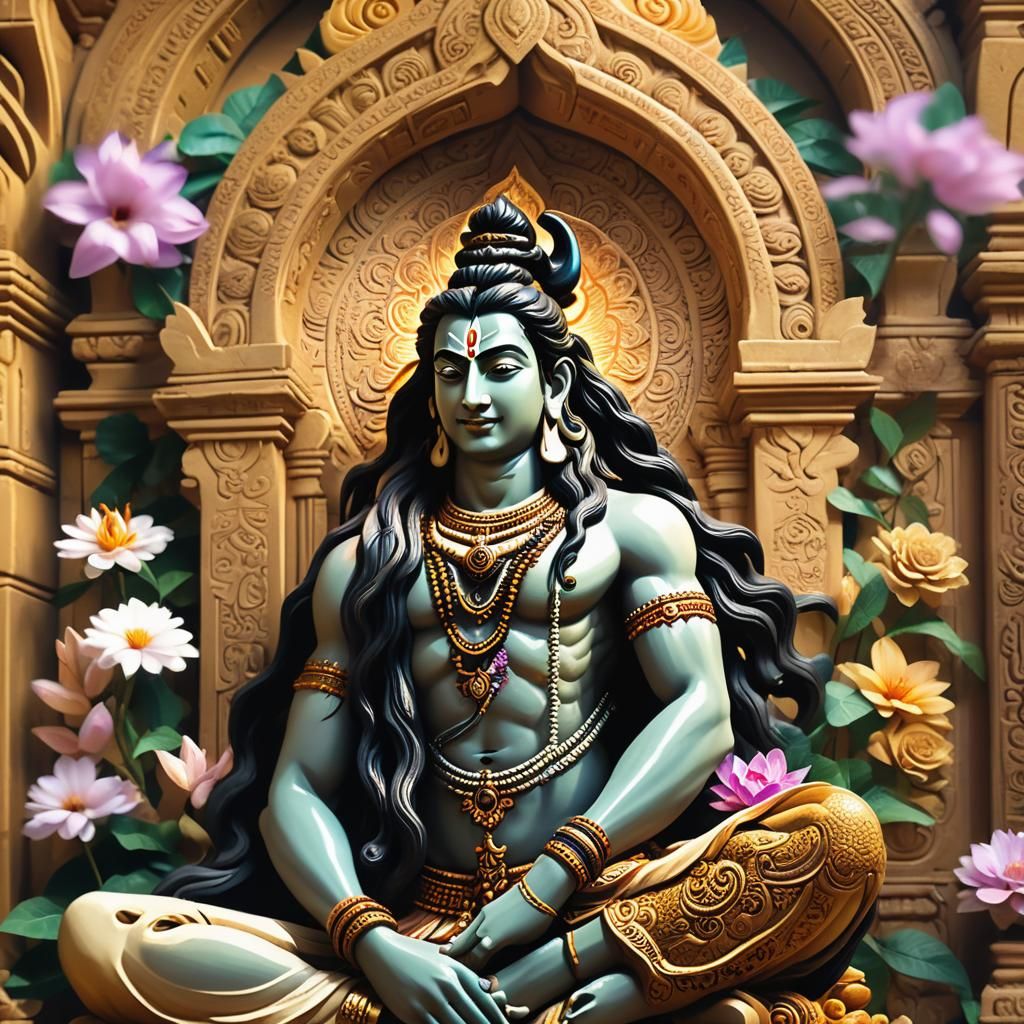 Shiva Portrait in Mystical Hindu Art Style