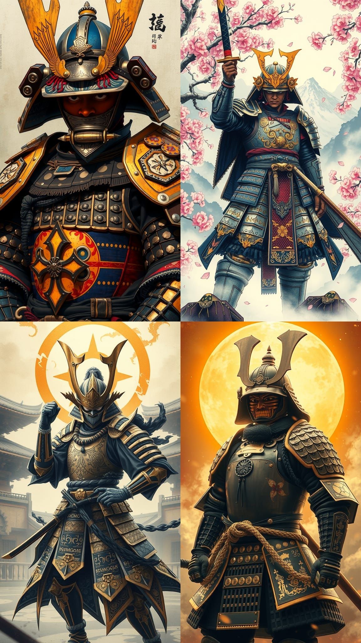 Ornate Warrior in Hyper-Detailed Japanese Style