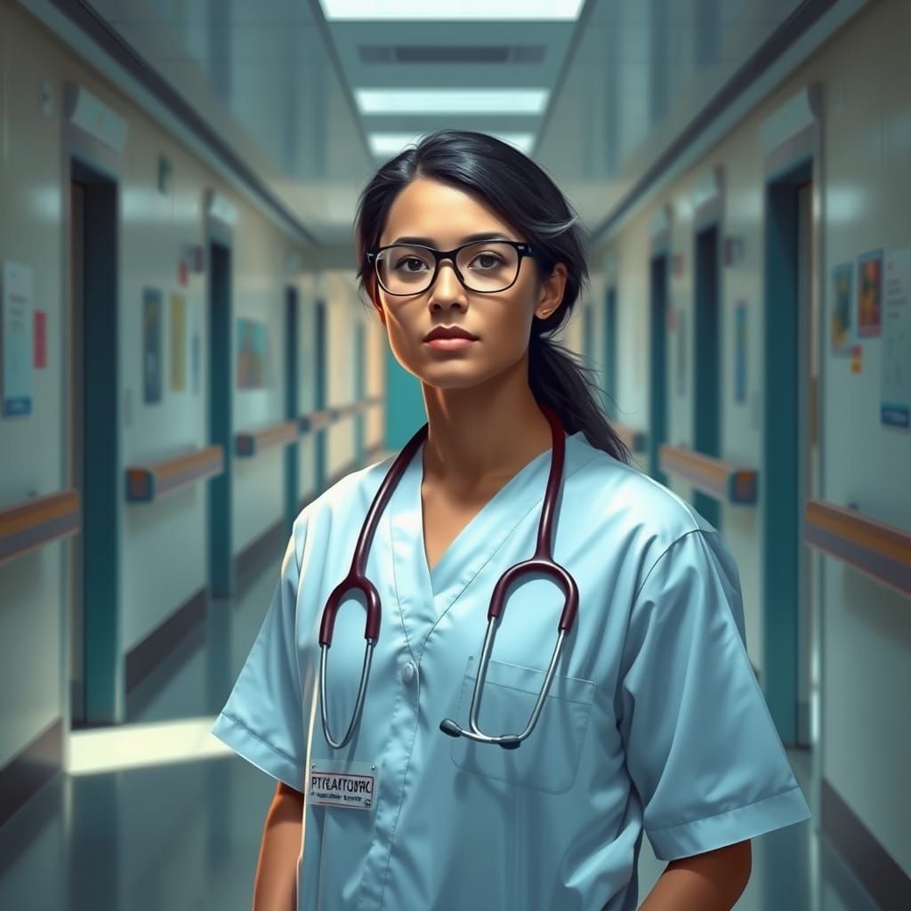 Calm Healthcare Professional in Serene Hospital