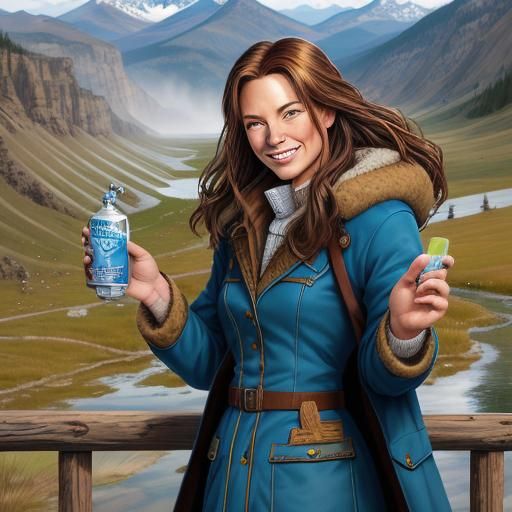 Coat Model in Montana, Comic Book Art Style