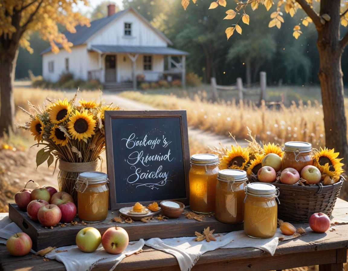 Rustic Farmstand Overflowing with Autumn Harvest
