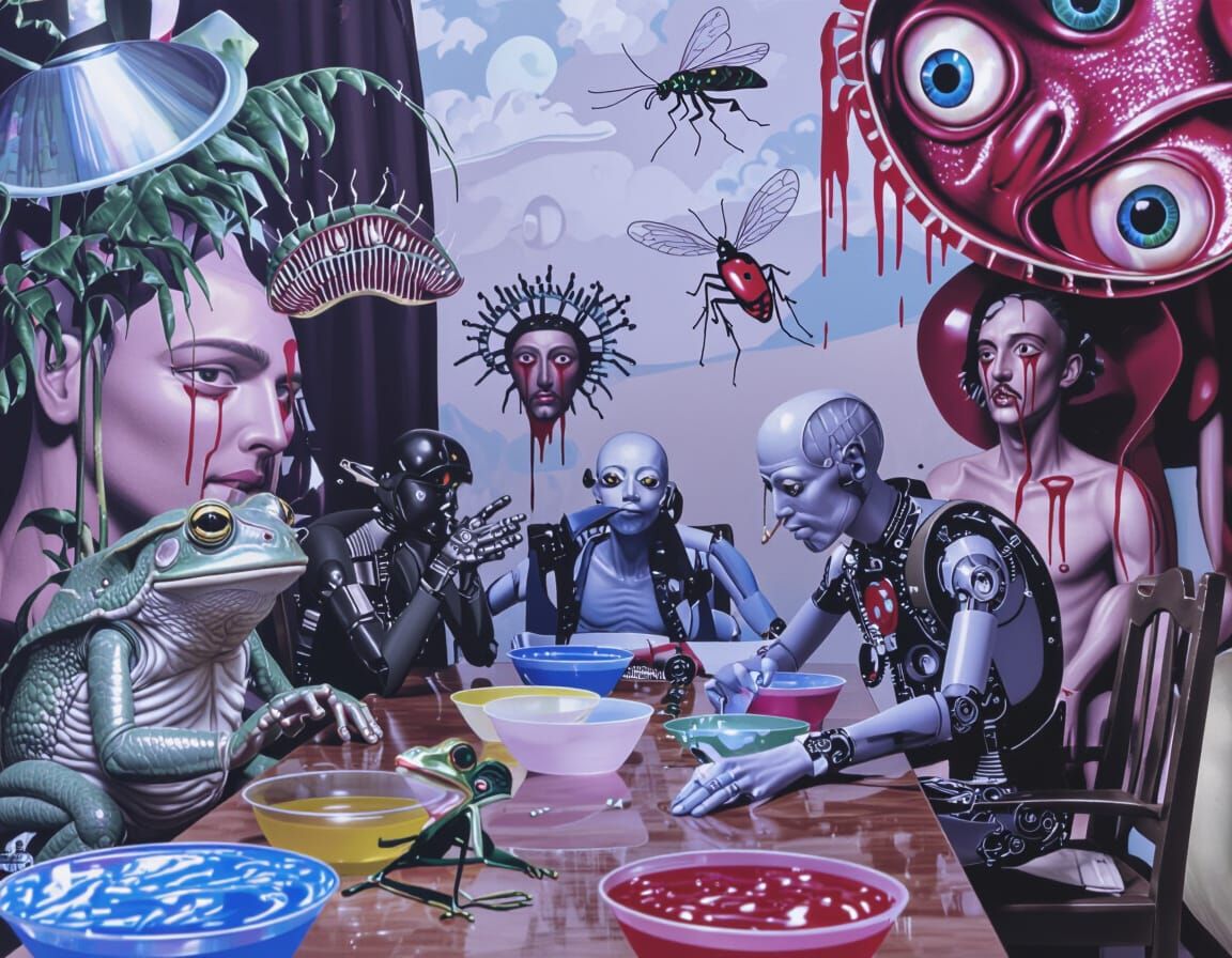 Surreal Hybrid Creature's Last Supper Parody