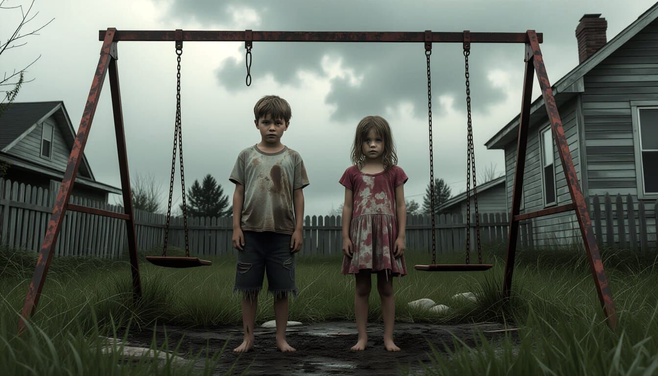 Children in Harsh Landscape Seeking Connection