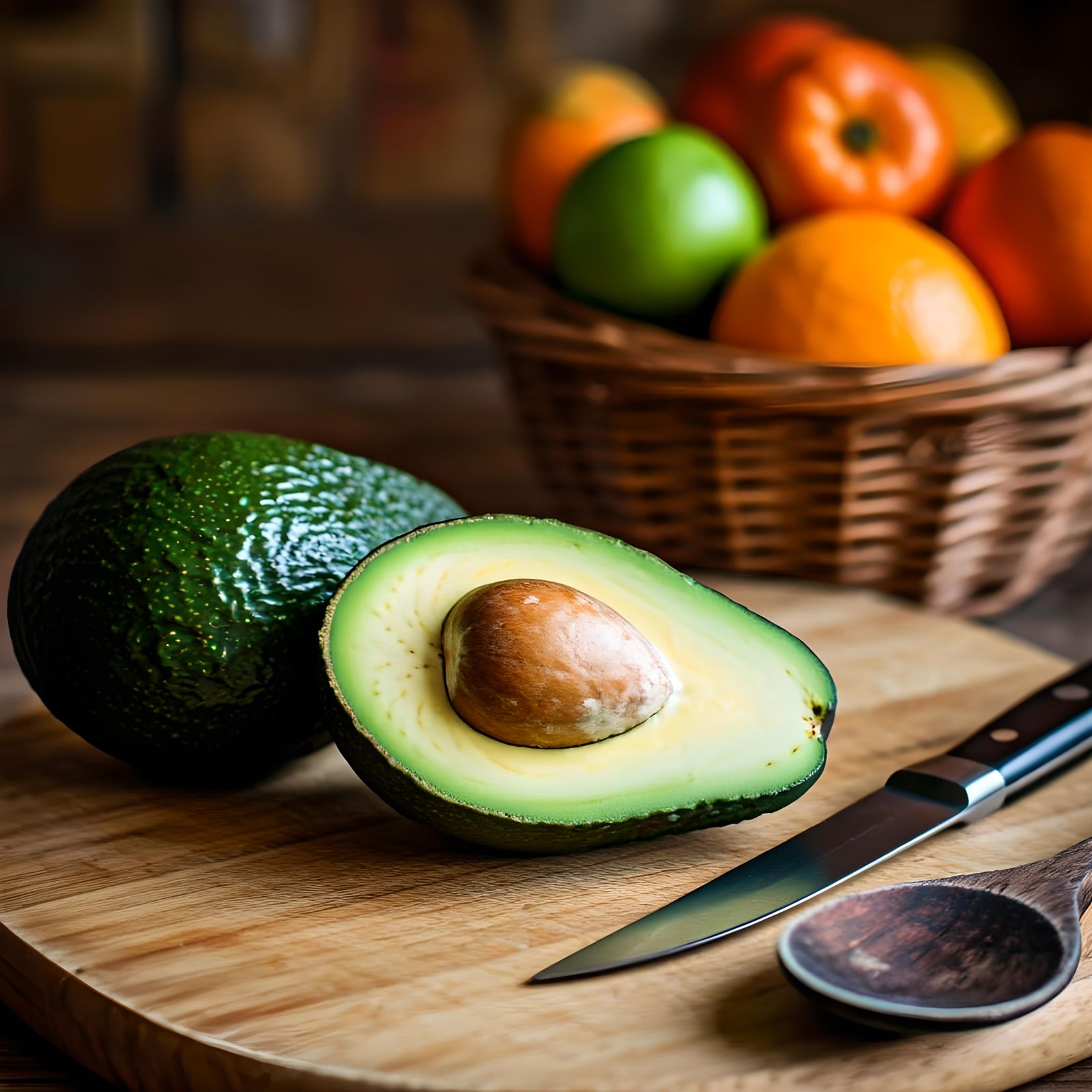 Avocado Still Life in Art Nouveau Style