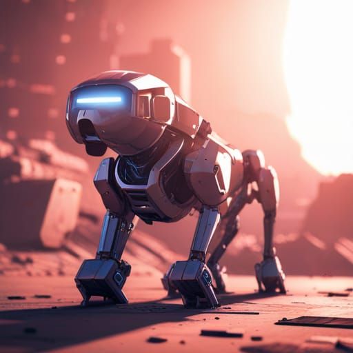 Futuristic Sci-Fi Mechanical Dog in 8K