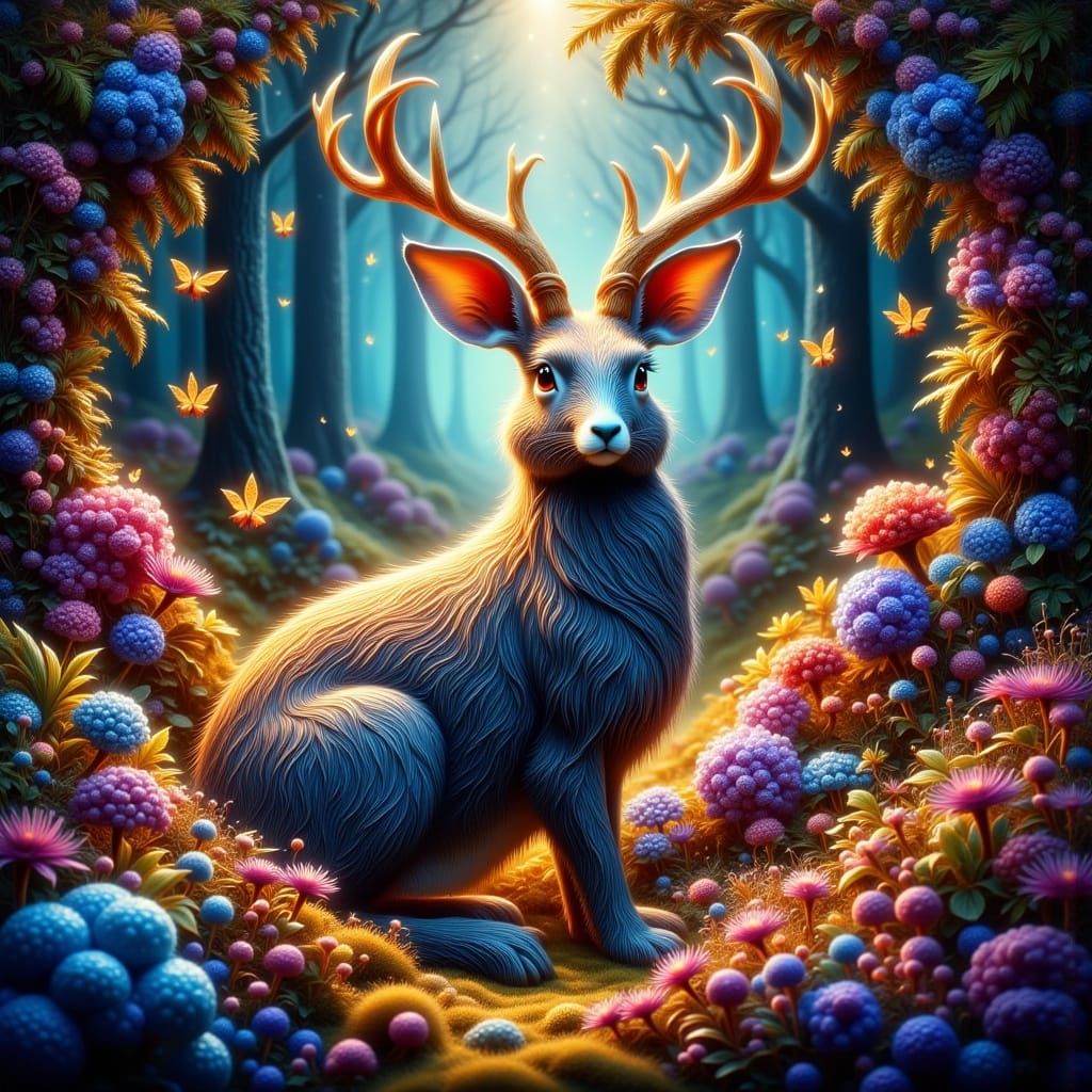 <lora:SumnerVision2:1.0> <lora:Critters 2:1.0> JackAlope.The mythical creature seen by No one, talked about many. detail...