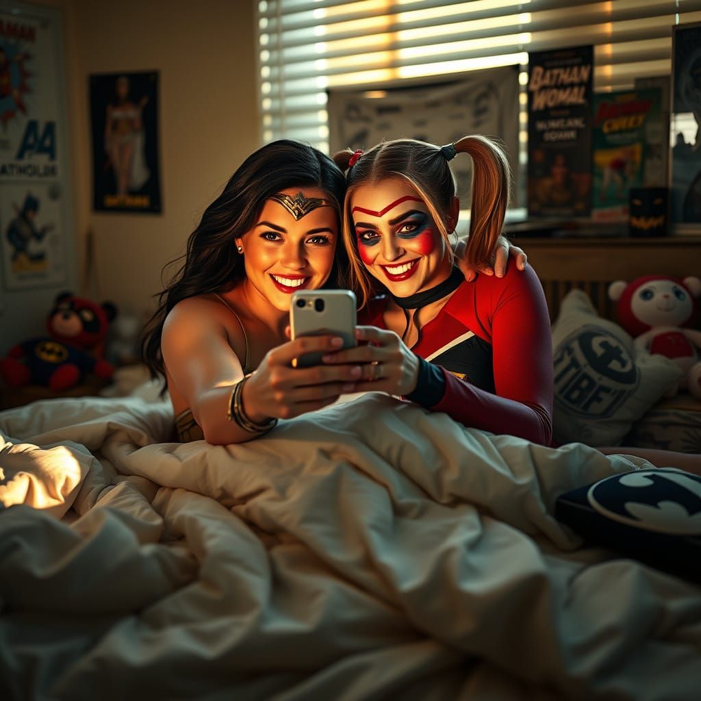 Wonder Woman and Harley Quinn Share a Laughing Moment